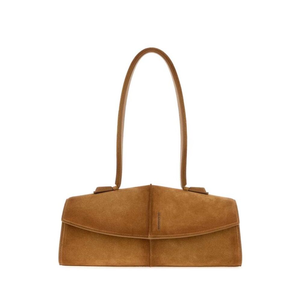 Jil Sander Women Biscuit Suede Linea Shoulder Bag
